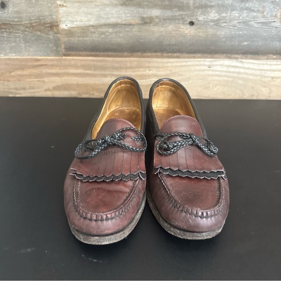 Allen Edmonds Woodstock Burgundy Black Slip-On Loafers Dress Shoes Mens Sz 11.5D - Picture 5 of 10